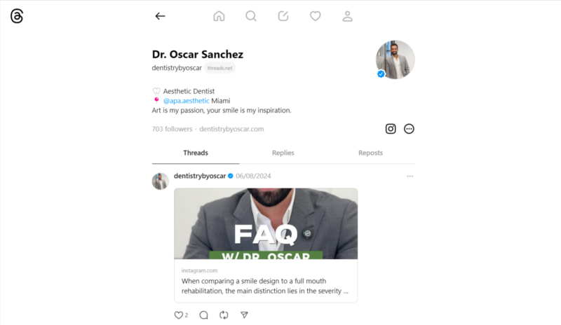 Dr. Oscar Sanchez on Threads