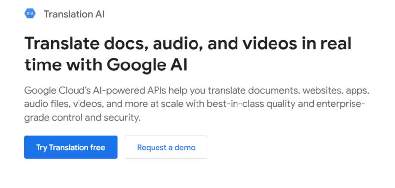 Google AI translation