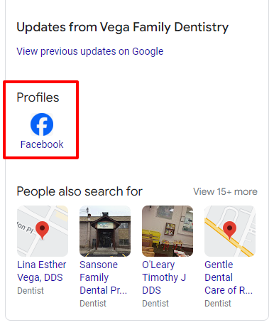 Updates on Facebook for dentist office