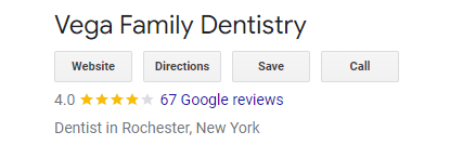 Vega Family Dentistry review page